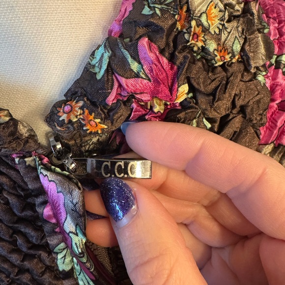 C.C.C. Smocked Zip Up Multicolored Jacket - Picture 4 of 11